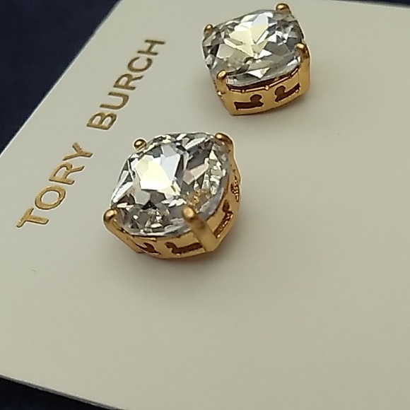 BRAND NEW - Authentic Tory Burch Swarovski Crystal Stud Earrings - Picture 4 of 11